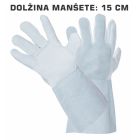 IDEAL-T, GLADKE USNJENE ROKAVICE 15 CM MANŠETE, BELE